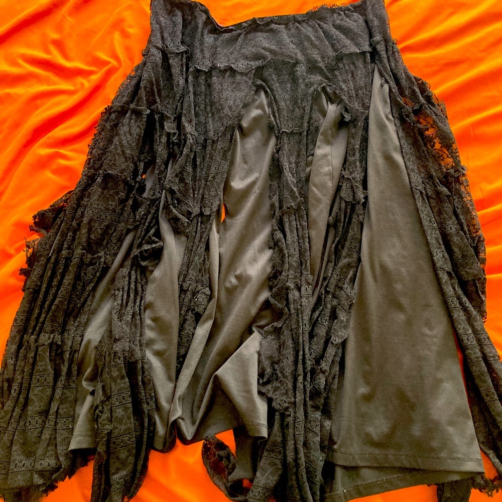 Distressed lace maxi skirt 3XL